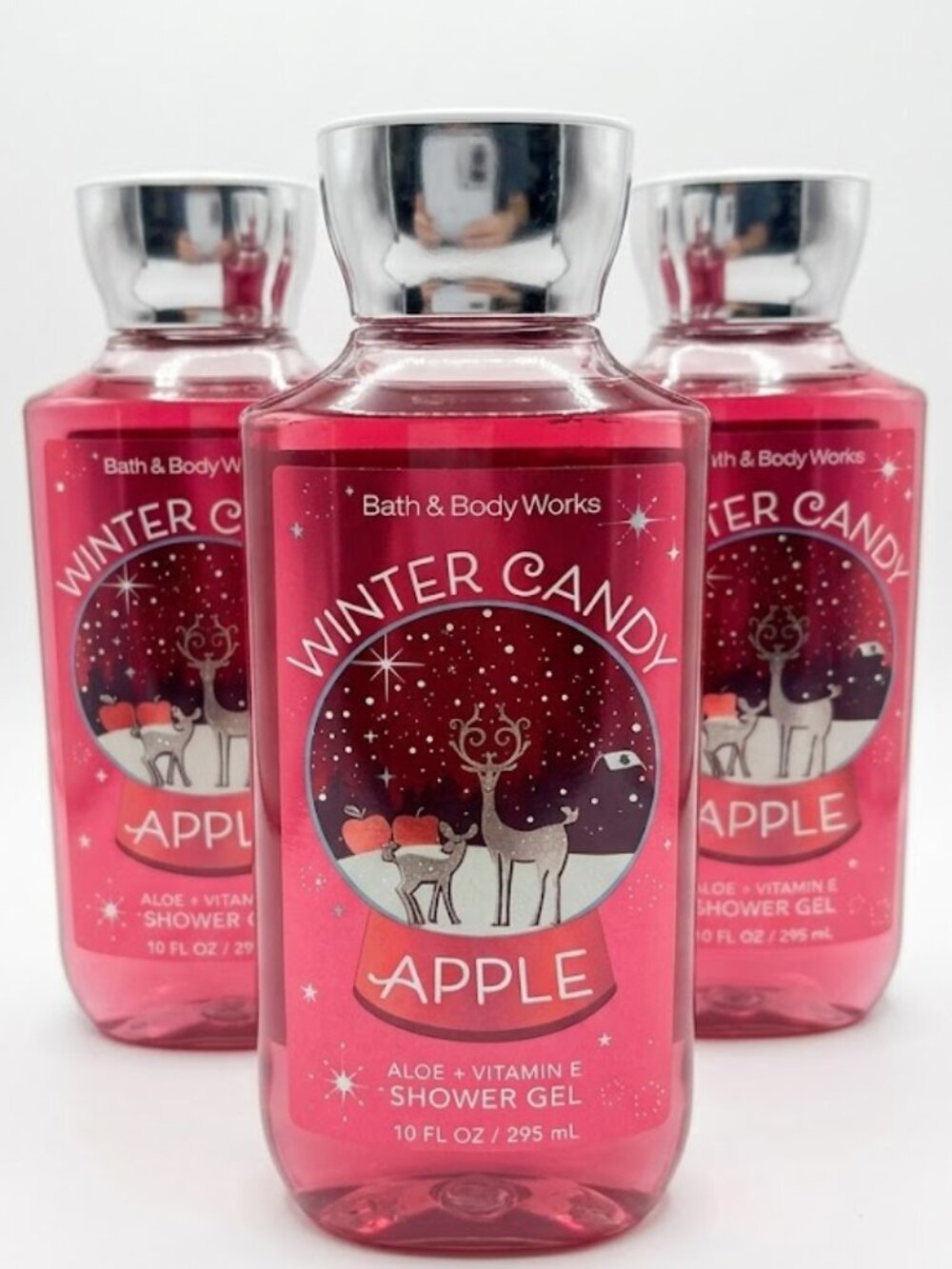 WINTER CANDY APPLE BBW 🍎 3-Pack Shower Gel (Holiday Favorite)